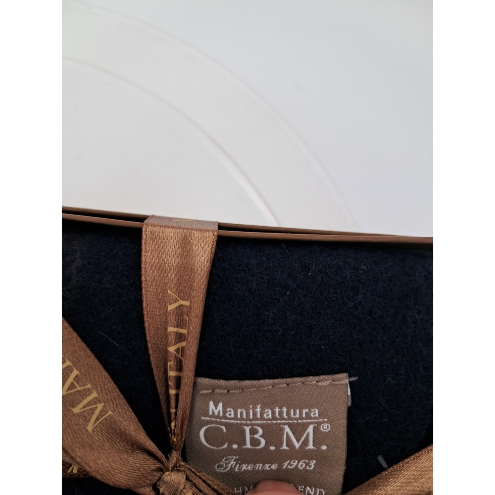Manifattura C.B.M Cashmere‎ Blend Scarf-Made In Italy. Brown, Blue, And White - Picture 2 of 6